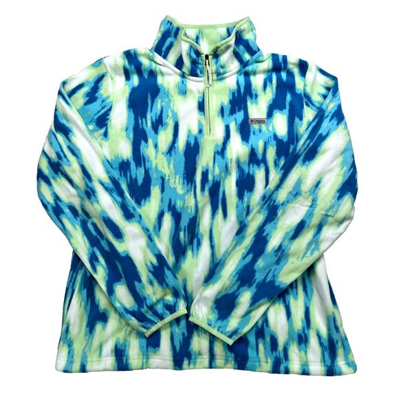 Columbia PFG Women's Super Tidal Fleece 1/4 Zip Pullover XL Pool Reflections - Picture 1 of 8